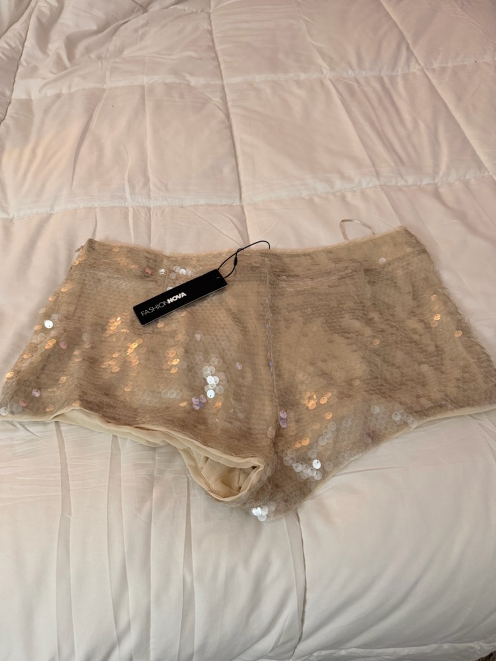 Fashion Nova Sequin Lace Boyshorts - Nude - Picture 2 of 3